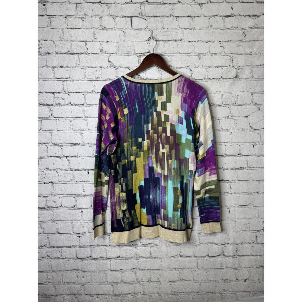 Venini Women's Multicolor Abstract Pattern‎ Button-Up Size L - Picture 4 of 6